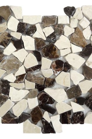 Random Sized Mocha Marble Mosaic Tile