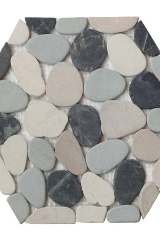 Black Random Sized Natural Stone Pebble Tile