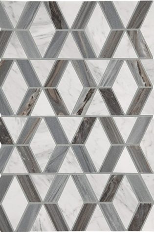 Ashen Palissandro & Carrara Wh Hinge Tile