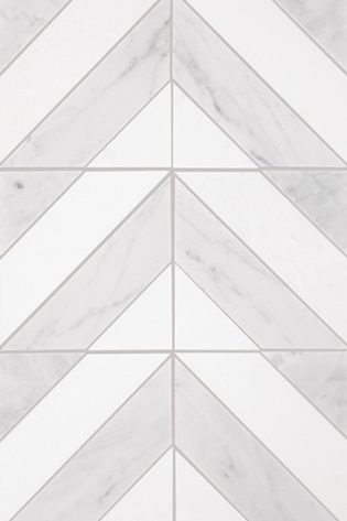 Saran White & Thassos Dash Tile