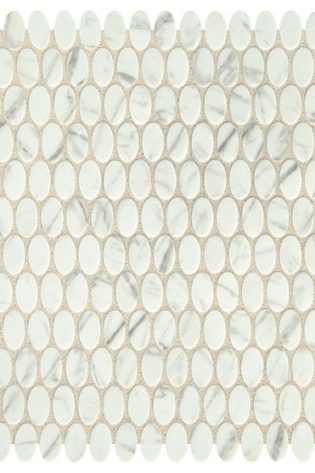 Venetian White Oval Tile