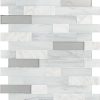 White Carrara & Glass Random Linear